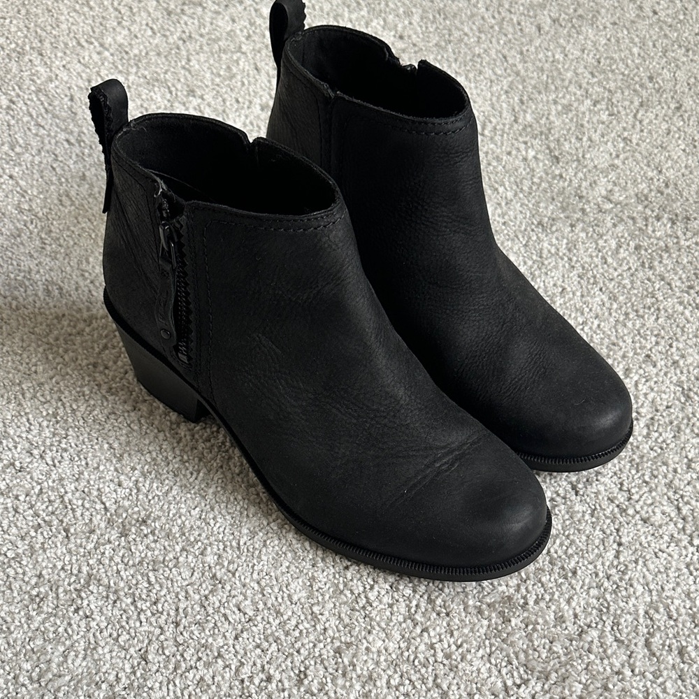 Elegant Black Leather Ankle Booties